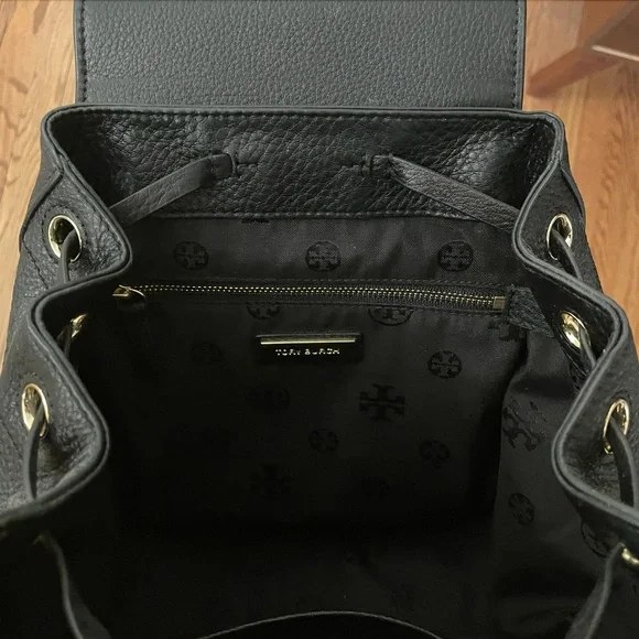 Tory Burch Pebbled Leather Drawstring Backpack - Picture 4 of 4